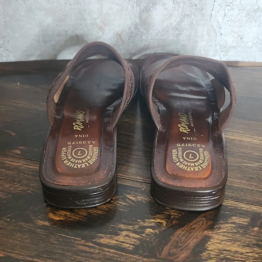 Romano Gina women’s slip on leather sandals size 7 - Picture 5 of 10